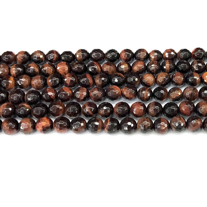 CTE365 Red Tiger Eye Beads Faceted Round 6mm 15" Strand