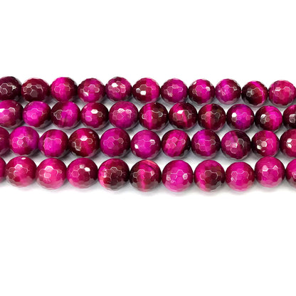 CTE377 Red Tiger Eye Beads Faceted Round 10mm 15" Strand