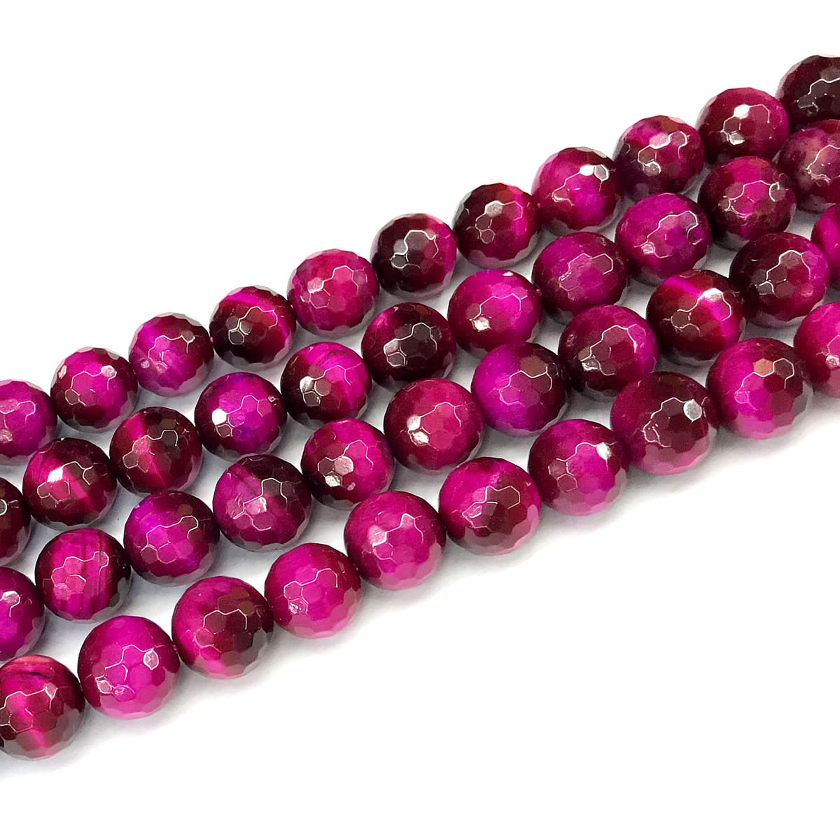 CTE378 Red Tiger Eye Beads Faceted Round 12mm 15" Strand