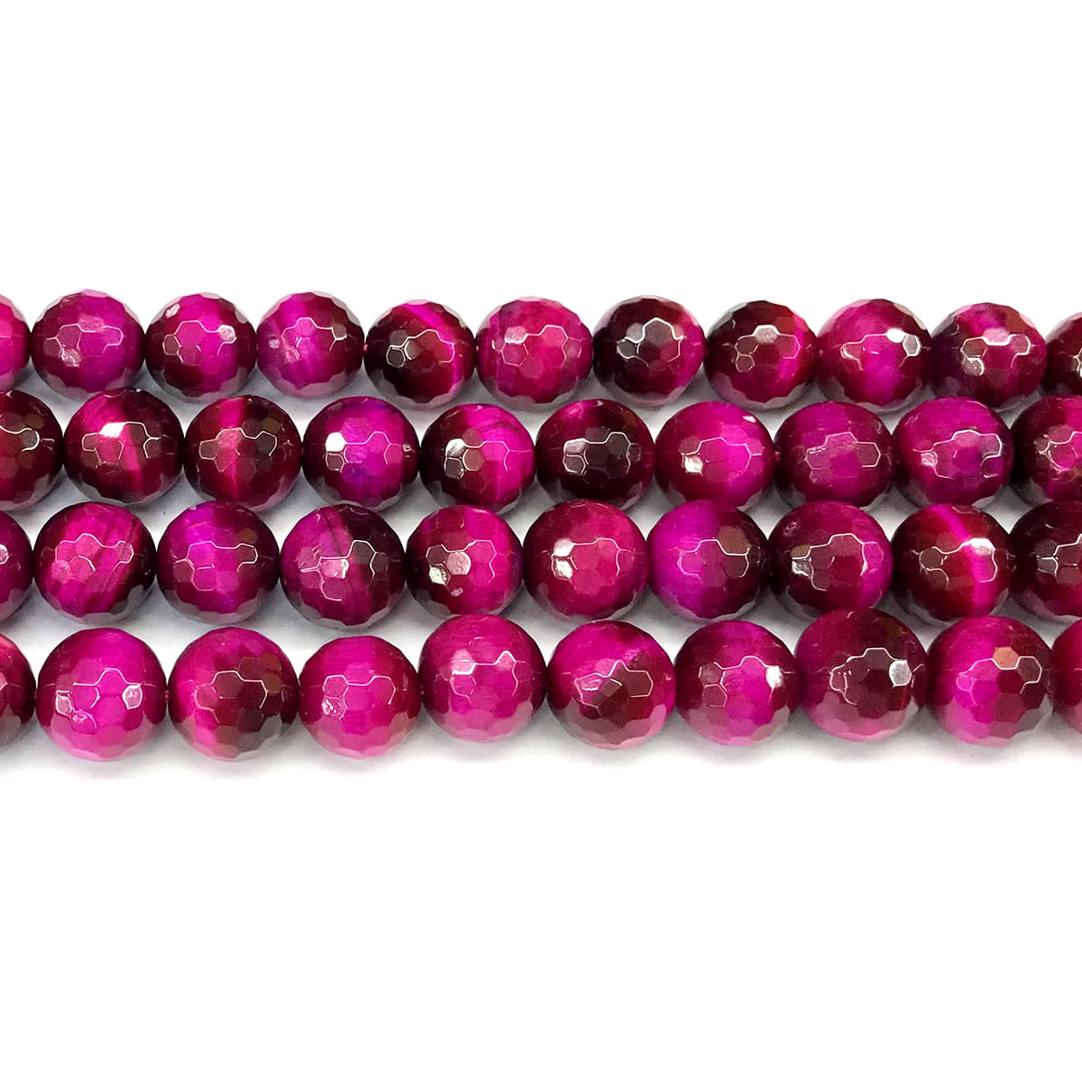 CTE378 Red Tiger Eye Beads Faceted Round 12mm 15" Strand