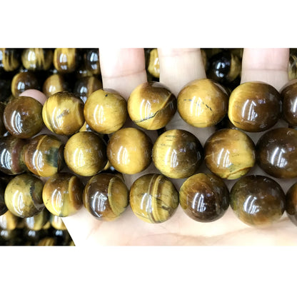 CTE58 Grade AB Yellow Tiger Eye Beads Smooth Round 18mm 15" Strand