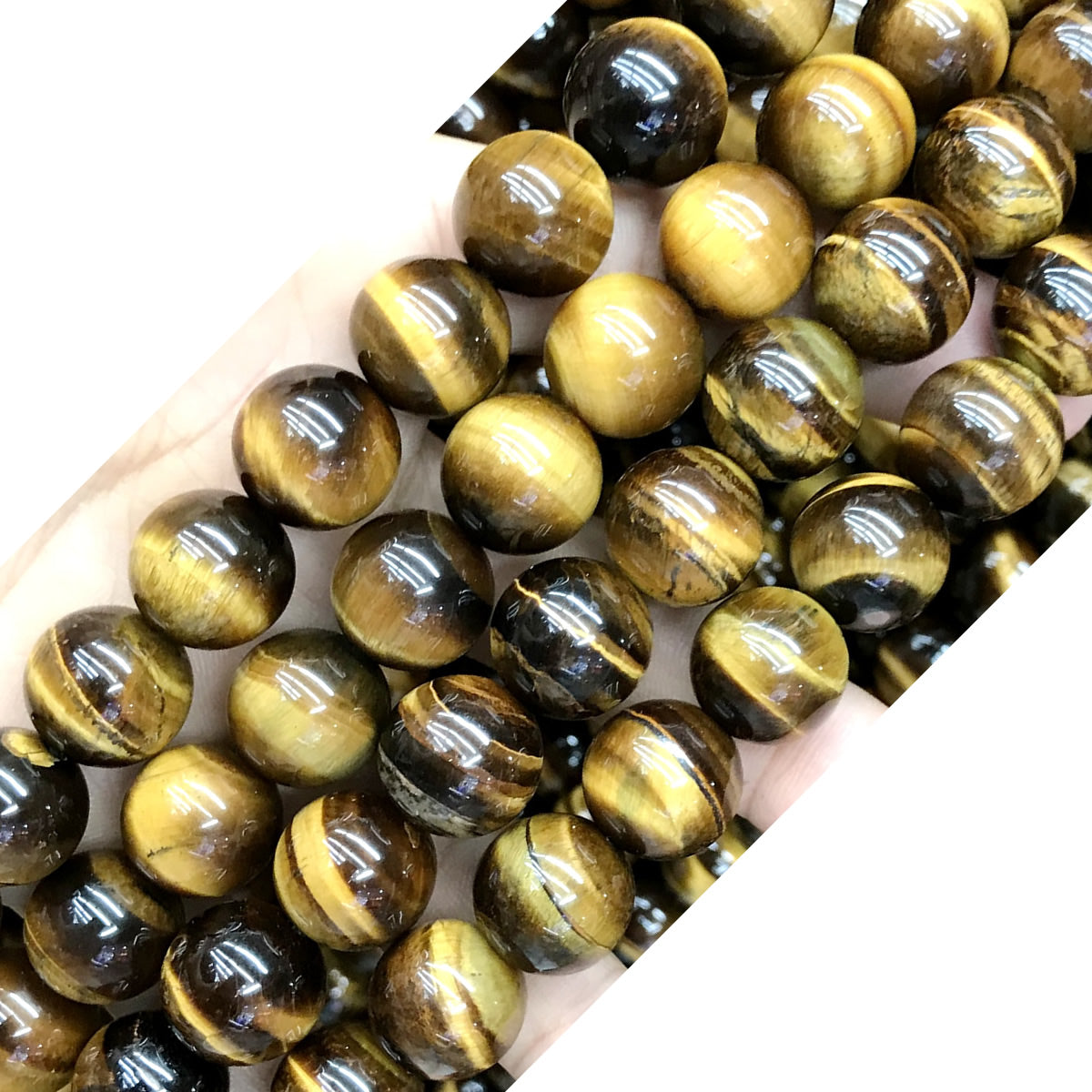 CTE66 Grade A Yellow Tiger Eye Beads Smooth Round 12mm 15" Strand