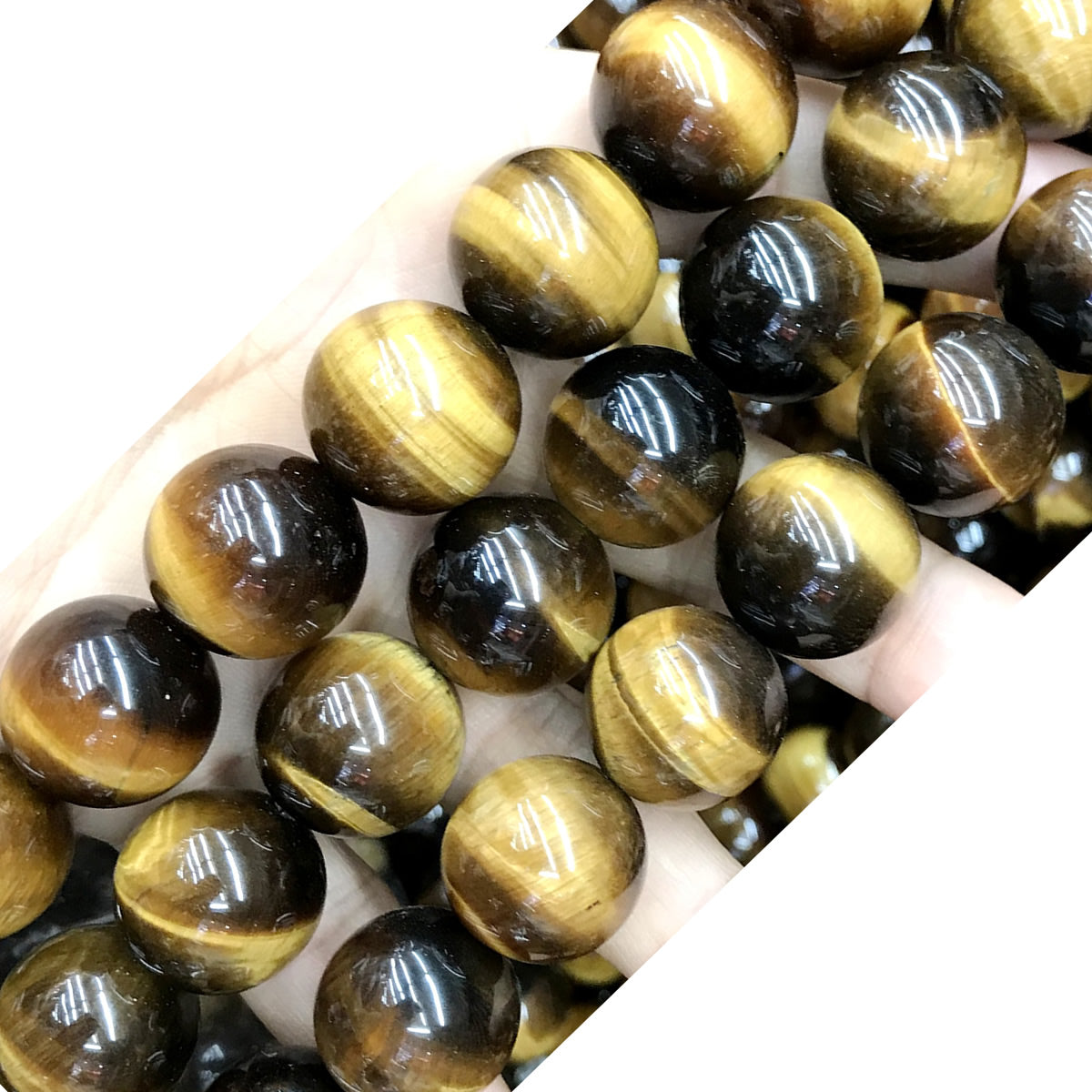 CTE70 Grade A Yellow Tiger Eye Beads Smooth Round 20mm 15" Strand