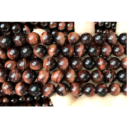 CTE74 Grade AB Red Tiger Eye Beads Smooth Round 10mm 15" Strand