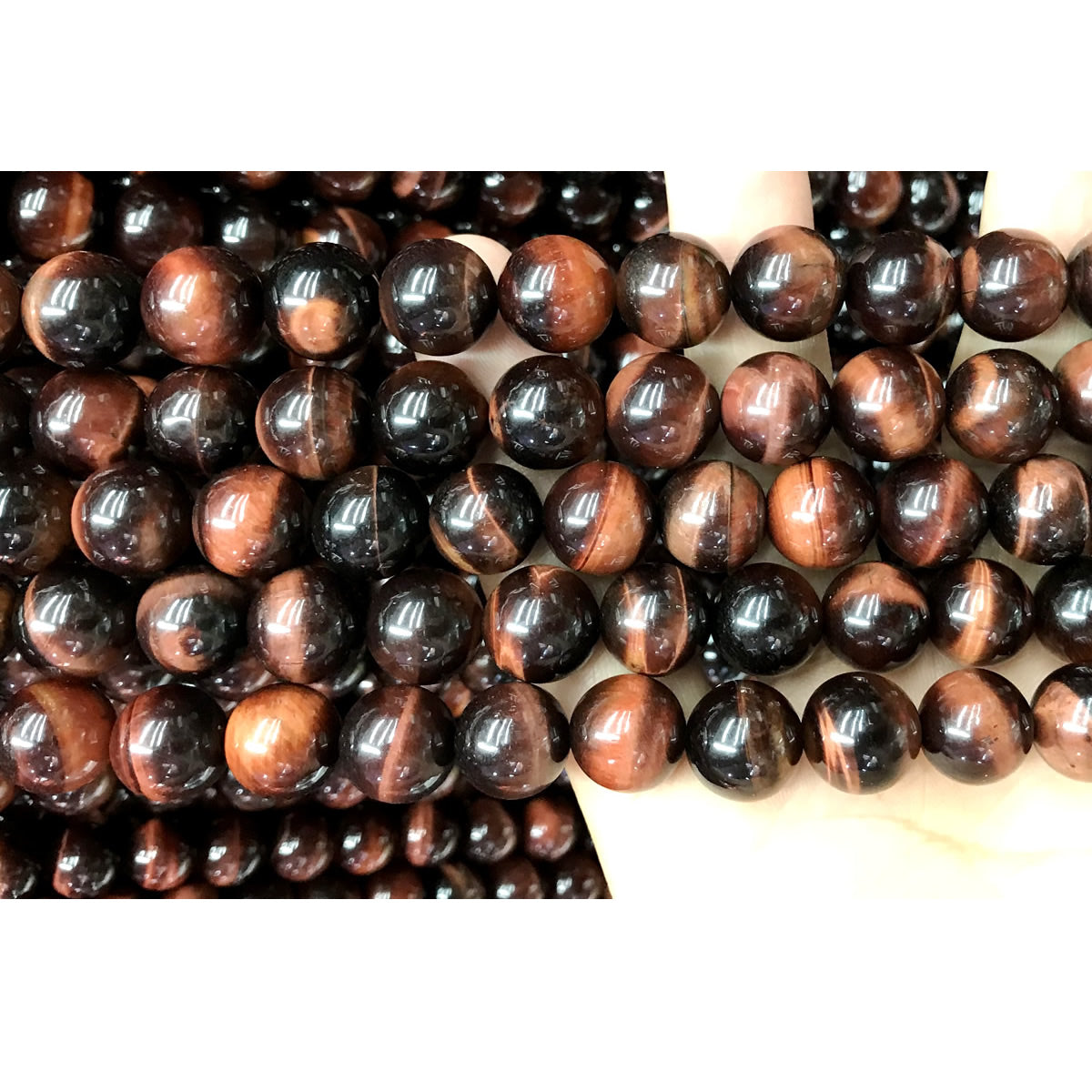 CTE75 Grade AB Red Tiger Eye Beads Smooth Round 12mm 15" Strand