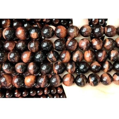 CTE75 Grade AB Red Tiger Eye Beads Smooth Round 12mm 15" Strand