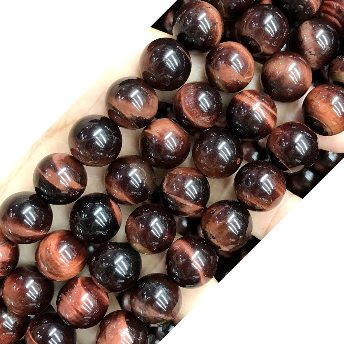 CTE77 Grade AB Red Tiger Eye Beads Smooth Round 16mm 15" Strand