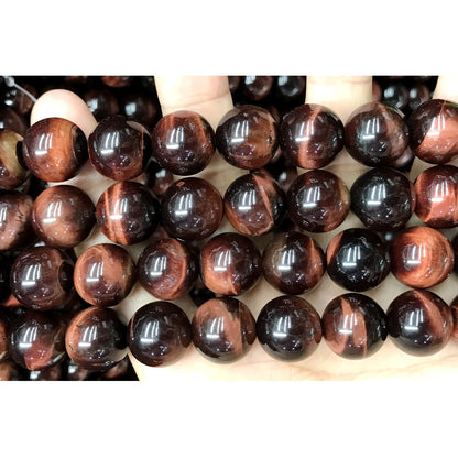 CTE77 Grade AB Red Tiger Eye Beads Smooth Round 16mm 15" Strand