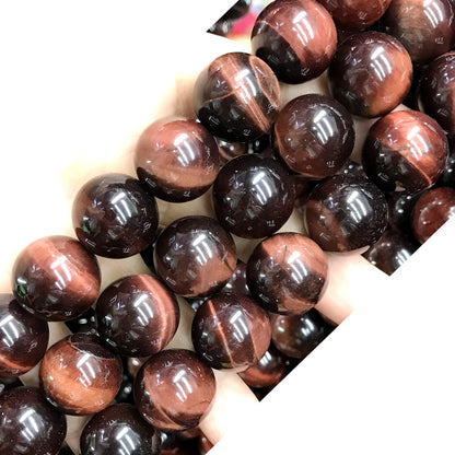 CTE78 Grade AB Red Tiger Eye Beads Smooth Round 18mm 15" Strand