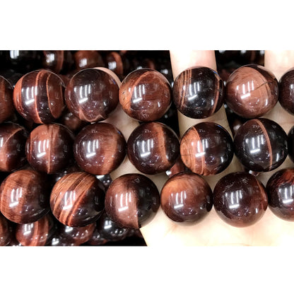 CTE79 Grade AB Red Tiger Eye Beads Smooth Round 20mm 15" Strand