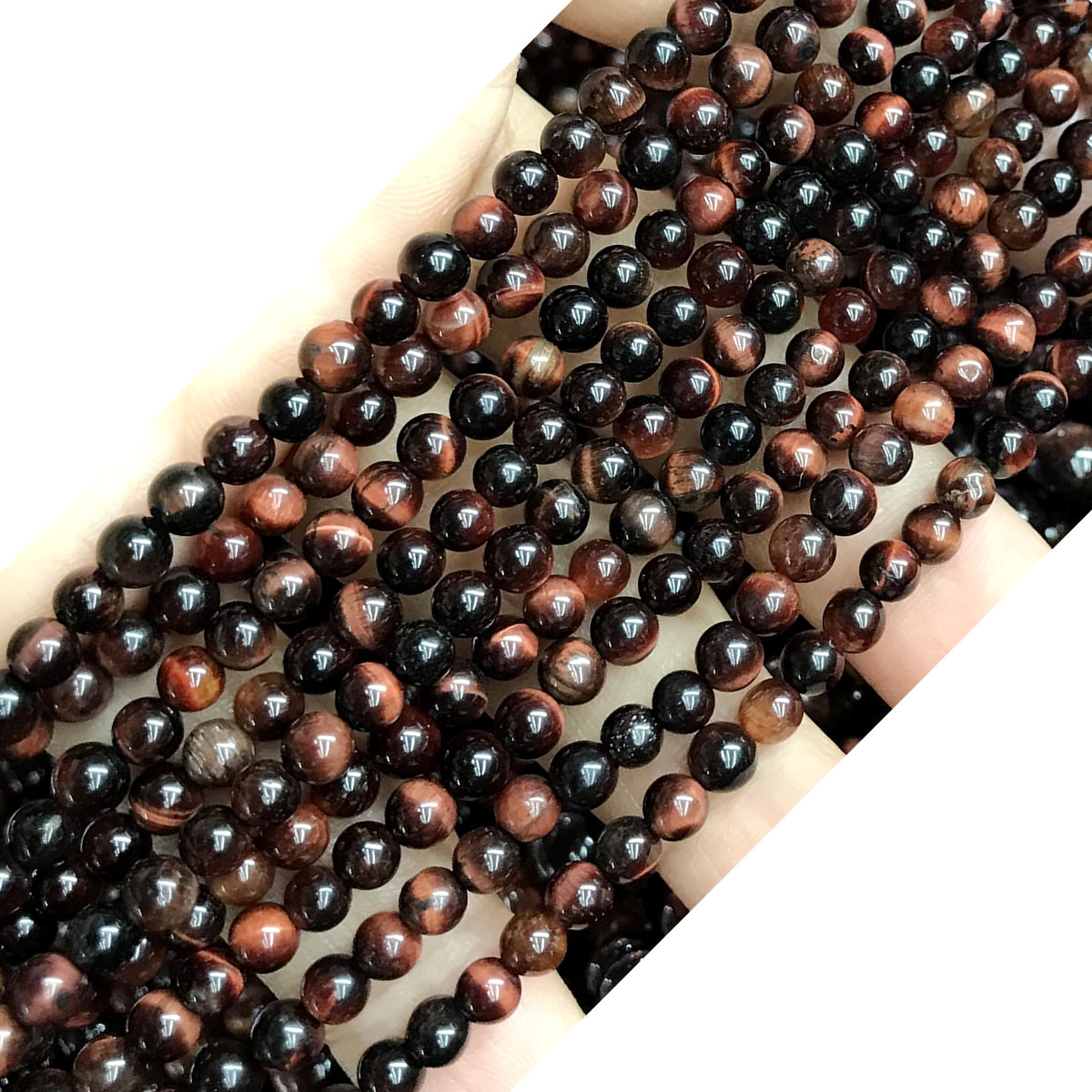 CTE81 Grade A Red Tiger Eye Beads Smooth Round 4mm 15" Strand