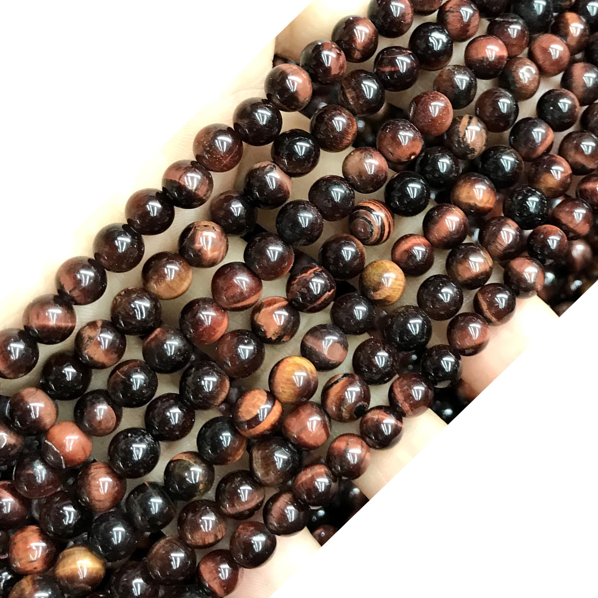 CTE82 Grade A Red Tiger Eye Beads Smooth Round 6mm 15" Strand