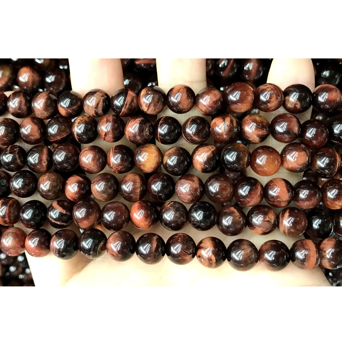 CTE83 Grade A Red Tiger Eye Beads Smooth Round 8mm 15" Strand