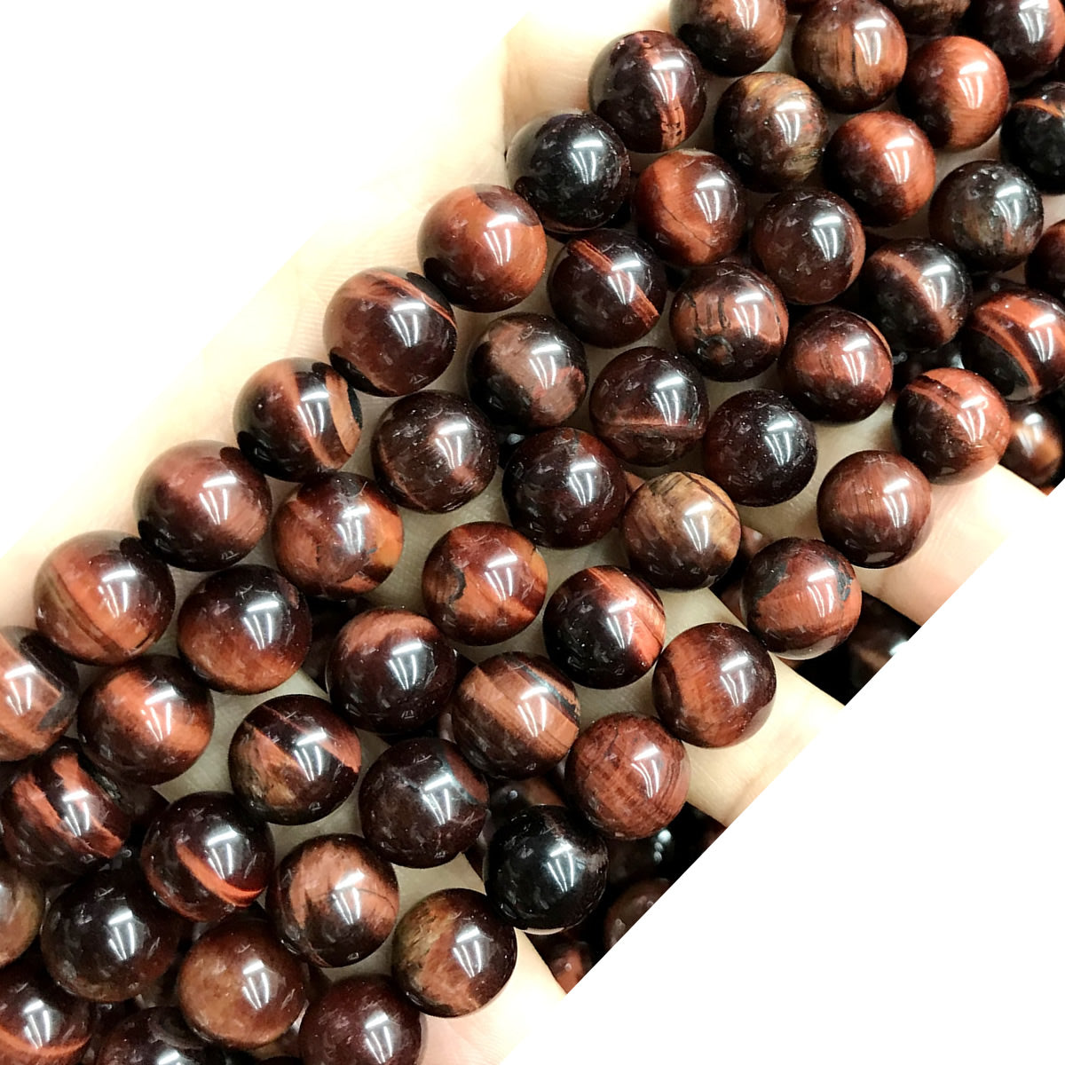 CTE84 Grade A Red Tiger Eye Beads Smooth Round 10mm 15" Strand