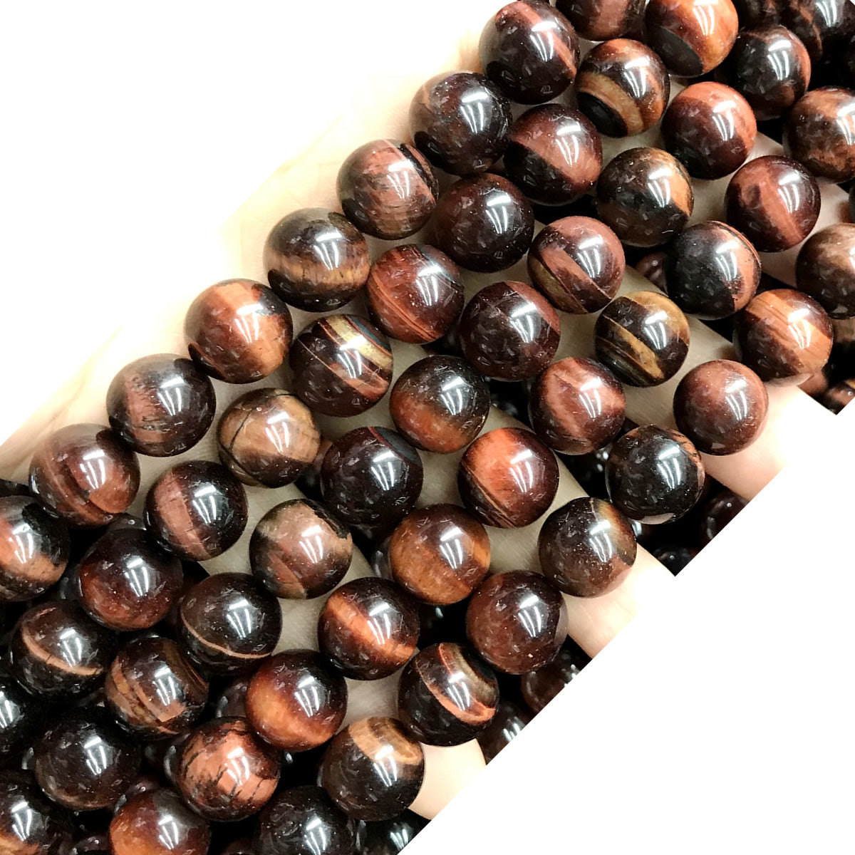 CTE85 Grade A Red Tiger Eye Beads Smooth Round 12mm 15" Strand