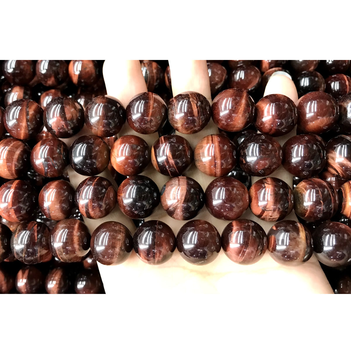 CTE87 Grade A Red Tiger Eye Beads Smooth Round 16mm 15" Strand