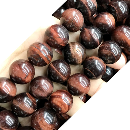 CTE88 Grade A Red Tiger Eye Beads Smooth Round 18mm 15" Strand