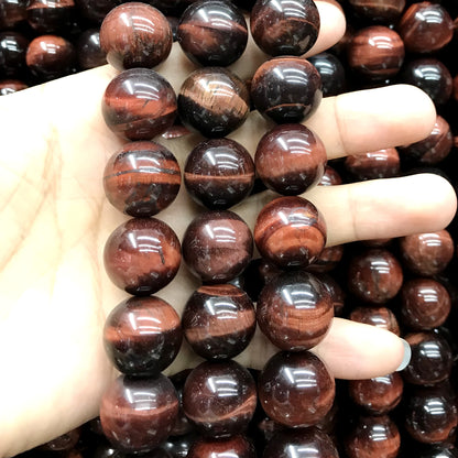 CTE88 Grade A Red Tiger Eye Beads Smooth Round 18mm 15" Strand