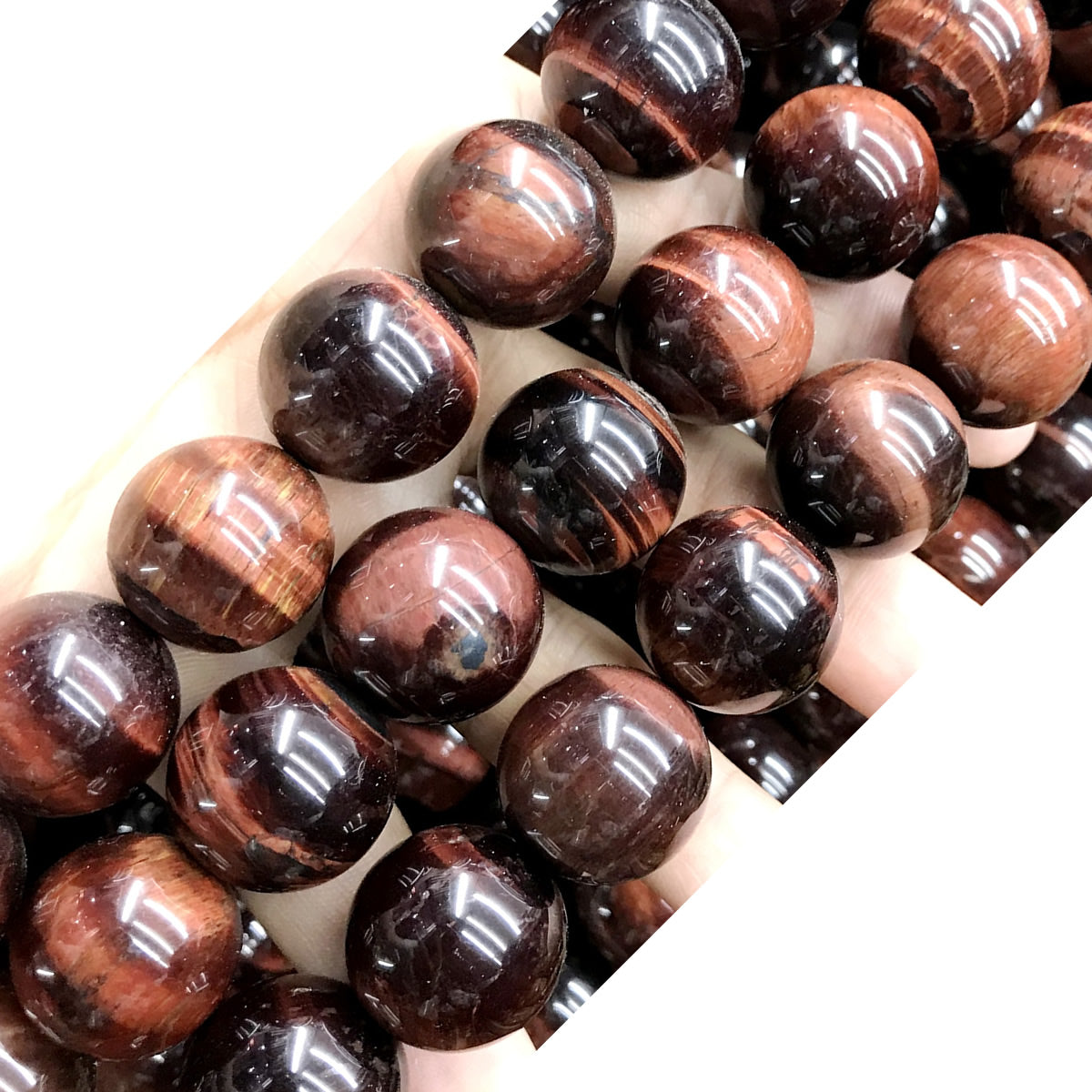 CTE89 Grade A Red Tiger Eye Beads Smooth Round 20mm 15" Strand