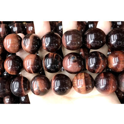 CTE89 Grade A Red Tiger Eye Beads Smooth Round 20mm 15" Strand