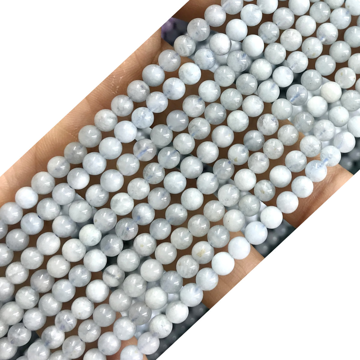 CTG01 Aquamarine Gemstone Beads Smooth Round 4mm 15" Strand