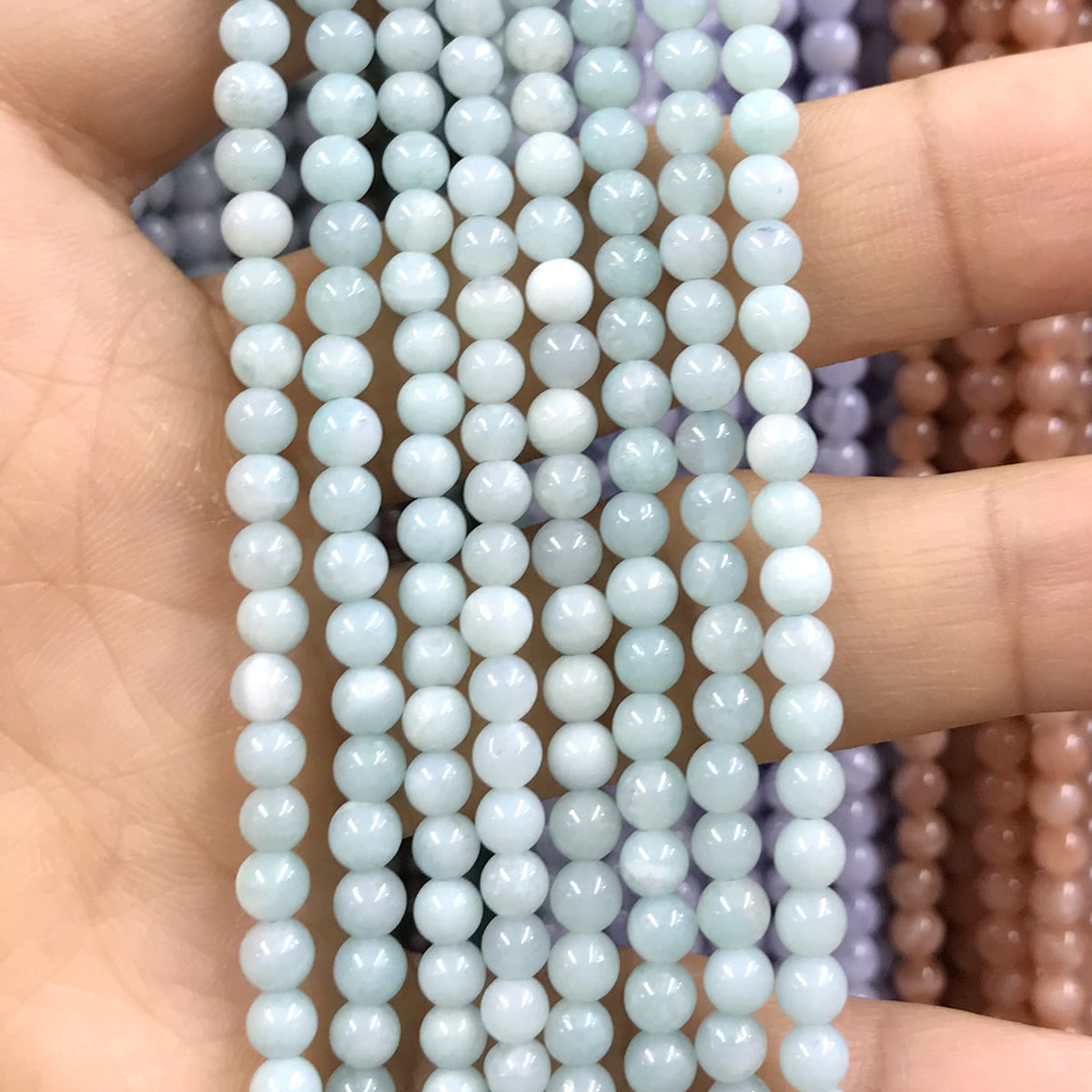 CTG02 Amazonite Gemstone Beads Smooth Round 4mm 15" Strand