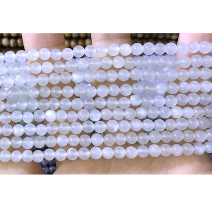 CTG04 White Moonstone Beads Smooth Round 4mm 15" Strand