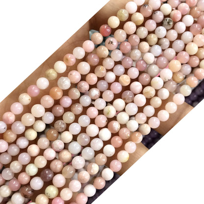 CTG07 Pink Opal Beads Smooth Round 4mm 15" Strand