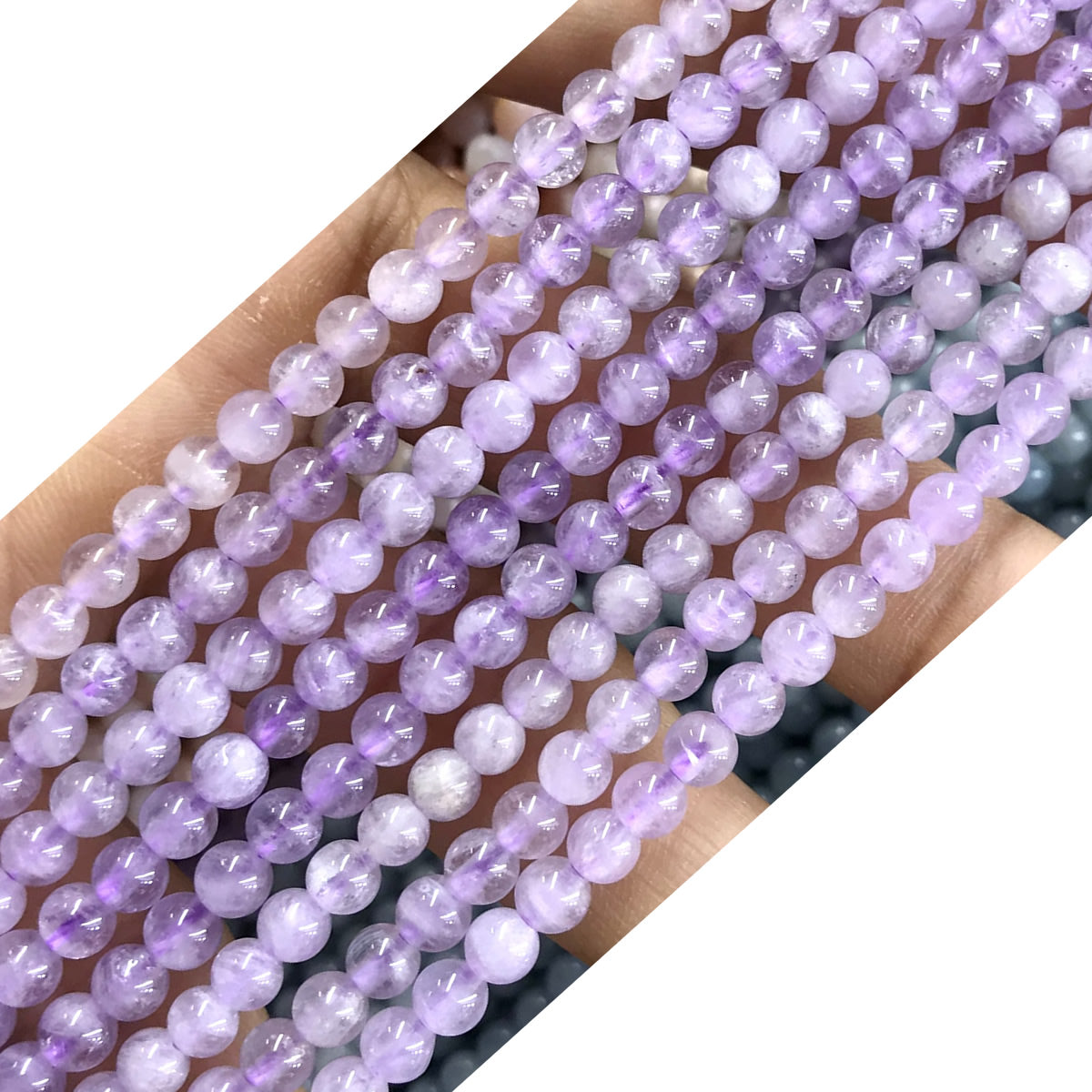 CTG08 Lavender Amethyst Beads Smooth Round 4mm 15" Strand