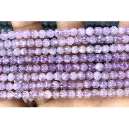 CTG08 Lavender Amethyst Beads Smooth Round 4mm 15" Strand