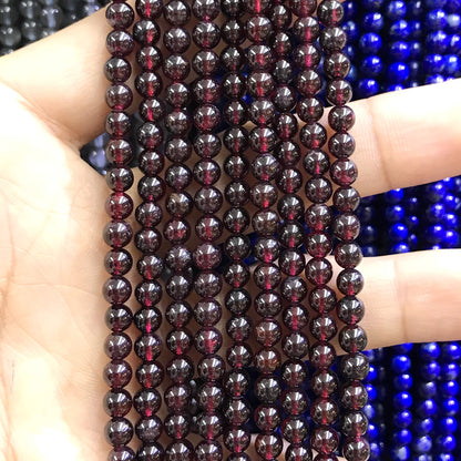 CTG10 Garnet Gemstone Beads Smooth Round 4mm 15" Strand