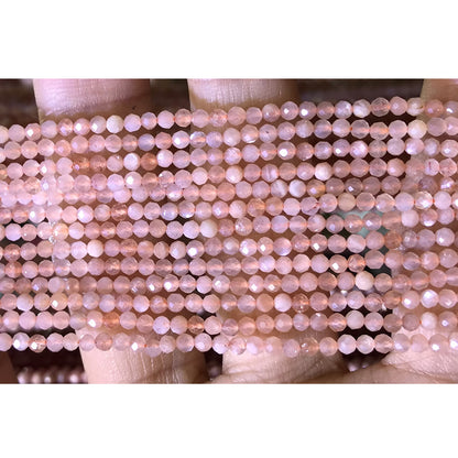 CTG103 Orange Moonstone Beads Faceted Round 2mm 15" Strand