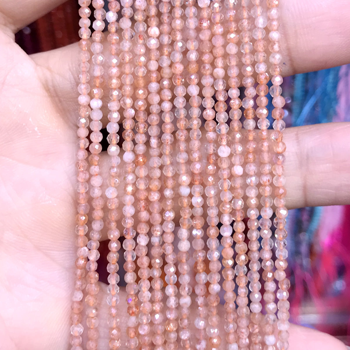 CTG104 Golden Sunstone Beads Faceted Round 2mm 15" Strand