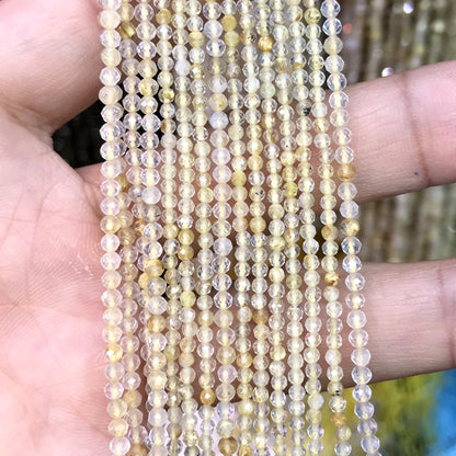 CTG109 Golden Rutilated Quartz Beads Faceted Round 2mm 15" Strand