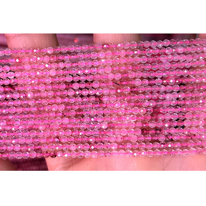 CTG110 Strawberry Quartz Beads Faceted Round 2mm 15" Strand