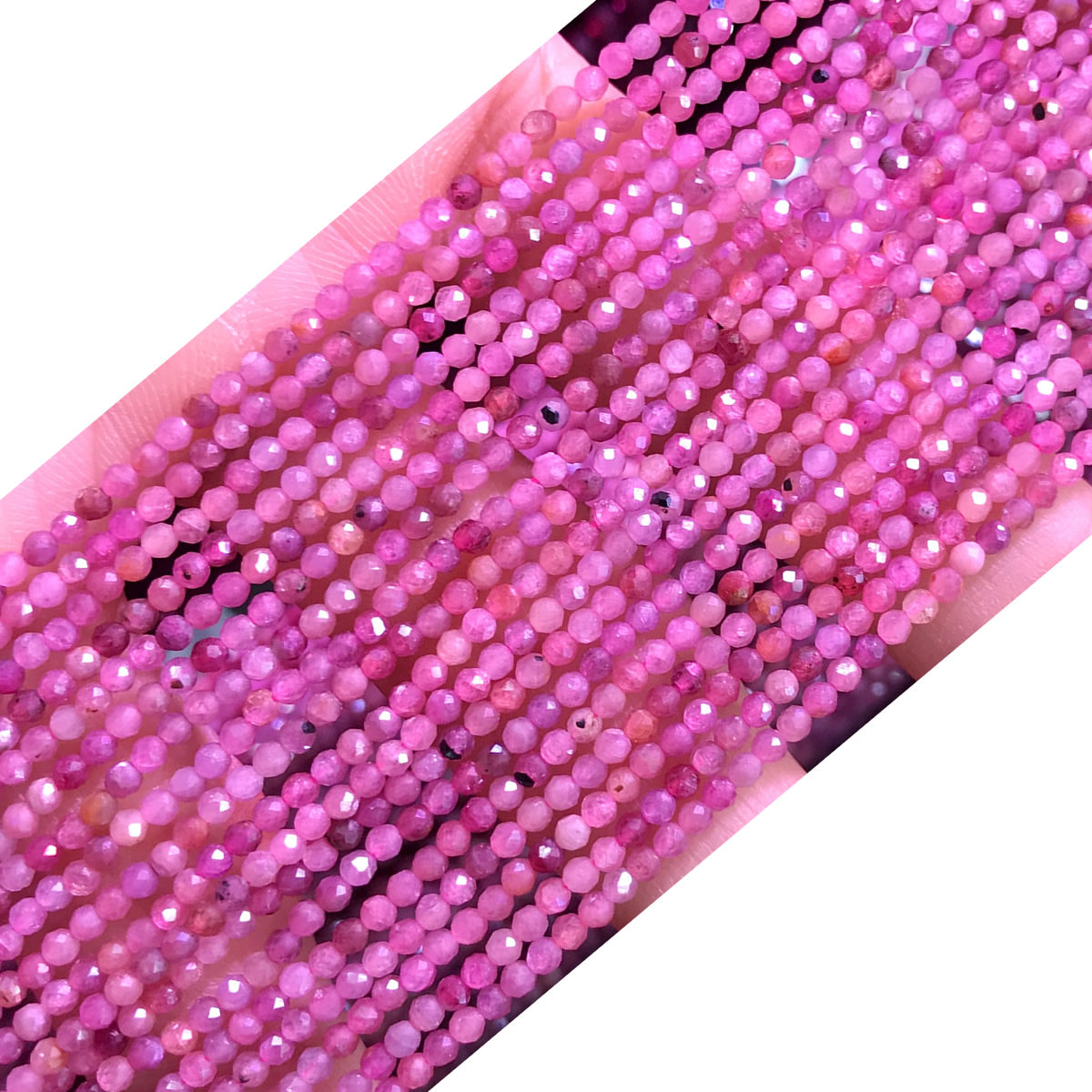 CTG115 Ruby Gemstone Beads Faceted Round 2mm 15" Strand