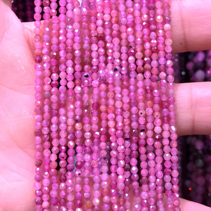 CTG115 Ruby Gemstone Beads Faceted Round 2mm 15" Strand