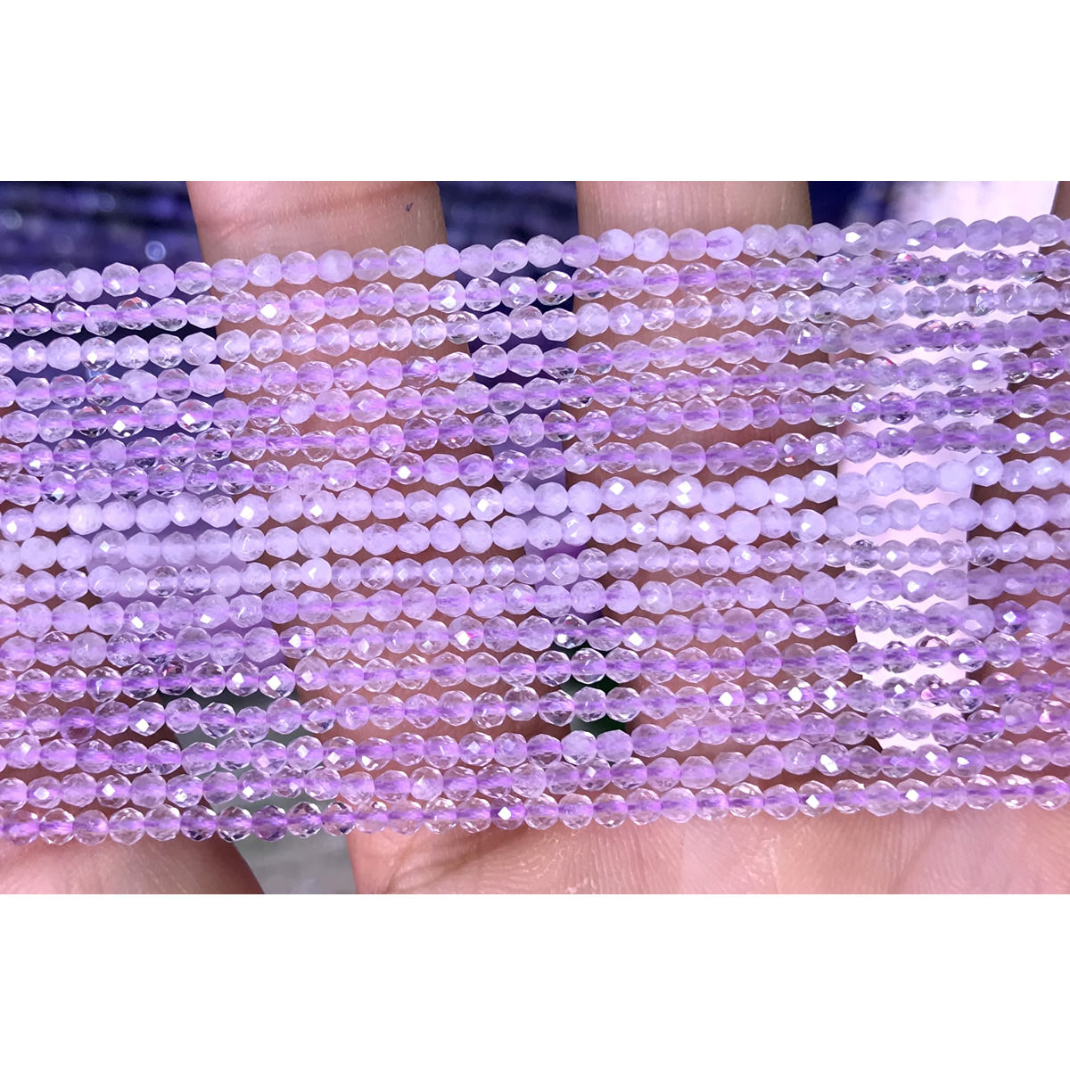 CTG116 Lavender amethyst Beads Faceted Round 2mm 15" Strand