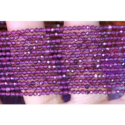 CTG117 Purple Garnet Beads Faceted Round 2mm 15" Strand