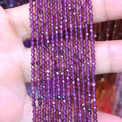 CTG117 Purple Garnet Beads Faceted Round 2mm 15" Strand