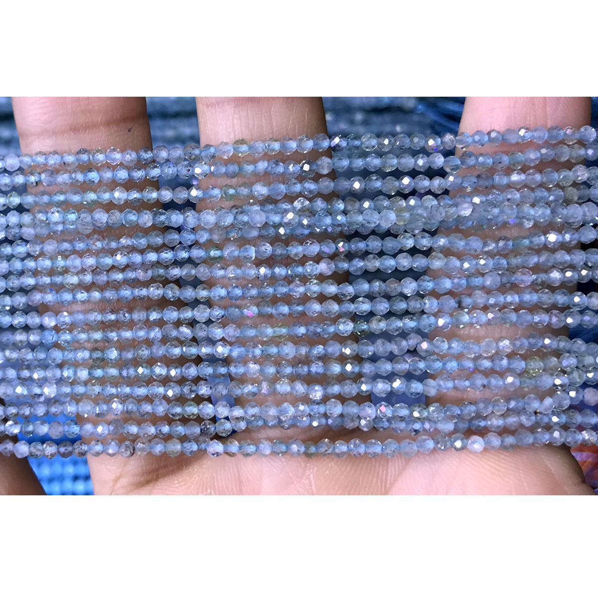 CTG120 Apatite Gemstone Beads Faceted Round 2mm 15" Strand