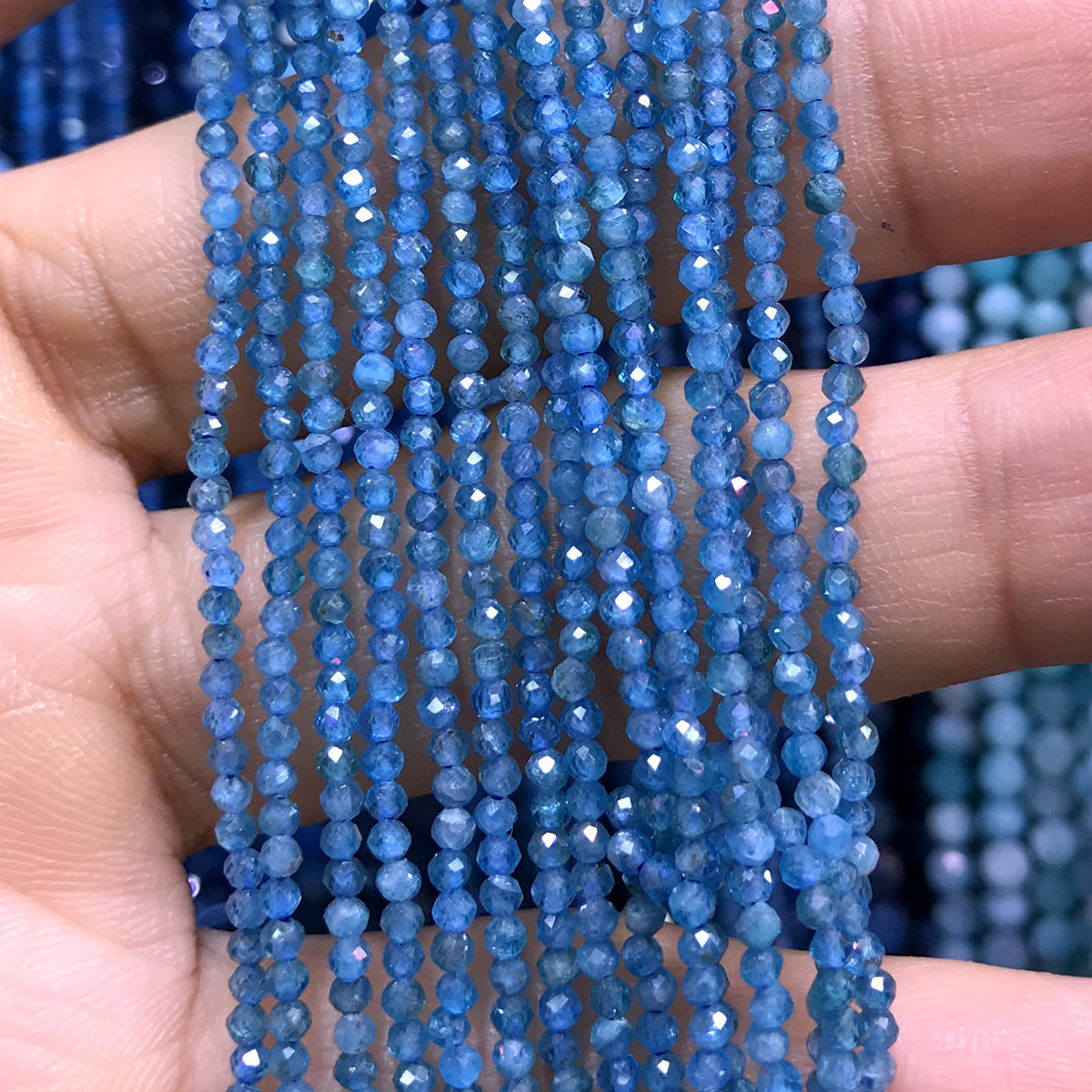 CTG121 Apatite Gemstone Beads Faceted Round 2mm 15" Strand