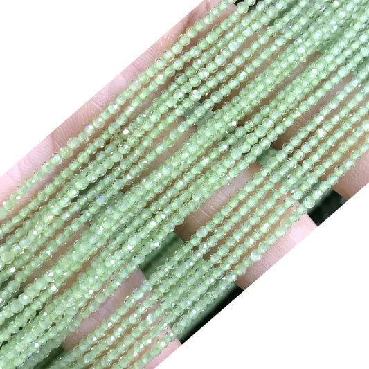 CTG125 Peridot Gemstone Beads Faceted Round 2mm 15" Strand