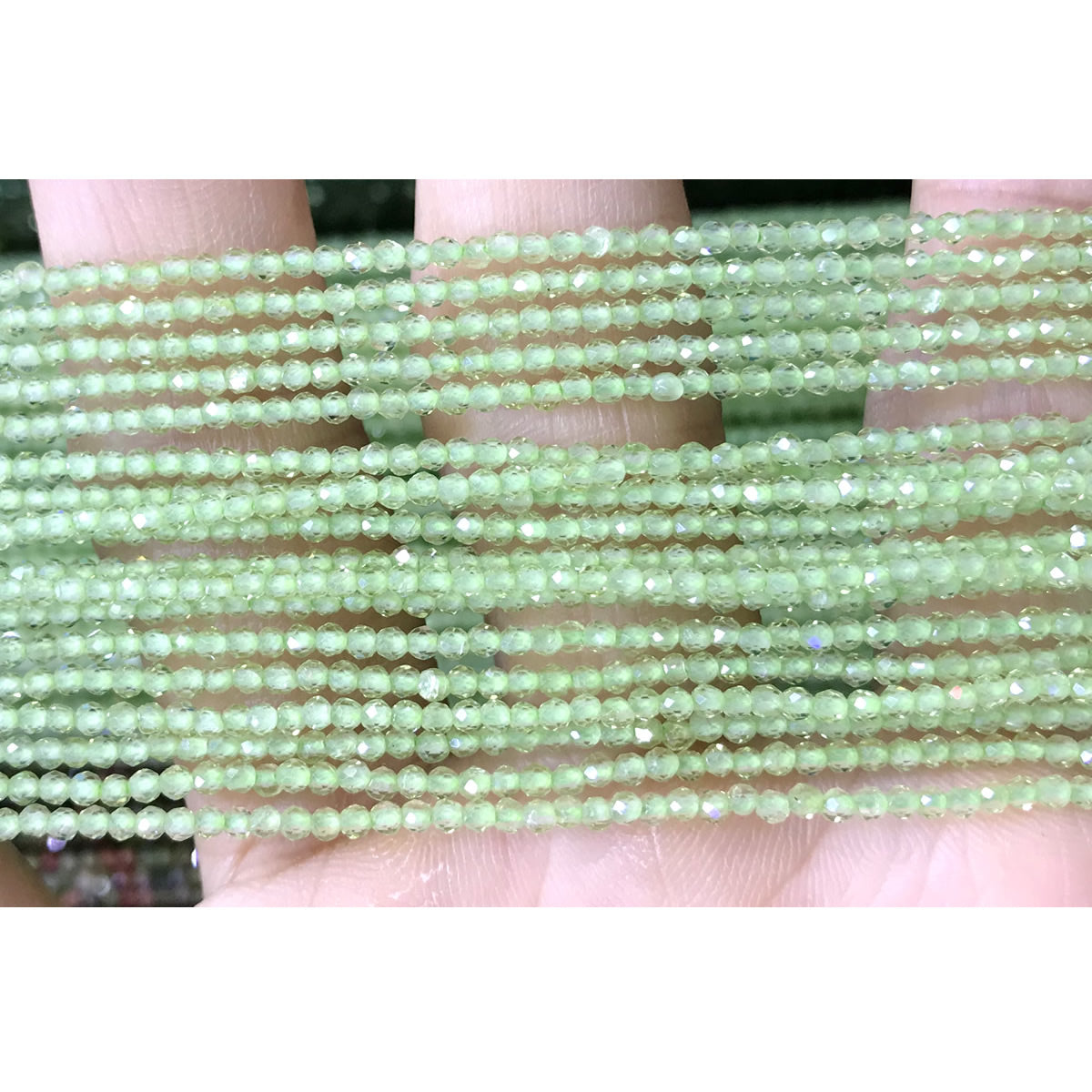 CTG125 Peridot Gemstone Beads Faceted Round 2mm 15" Strand