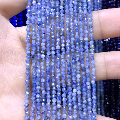 CTG129 Blue Kyanite Gemstone Beads Faceted Round 2mm 15" Strand