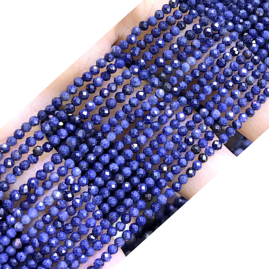 CTG131 Sapphire Gemstone Beads Faceted Round 2mm 15" Strand