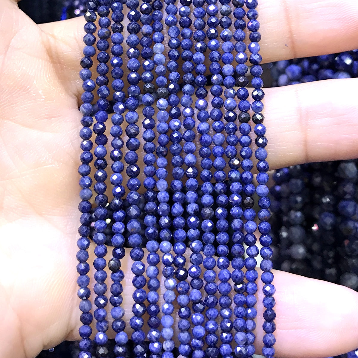 CTG131 Sapphire Gemstone Beads Faceted Round 2mm 15" Strand