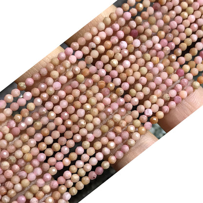 CTG134 Pink Wood Jasper Beads Faceted Round 2mm 15" Strand