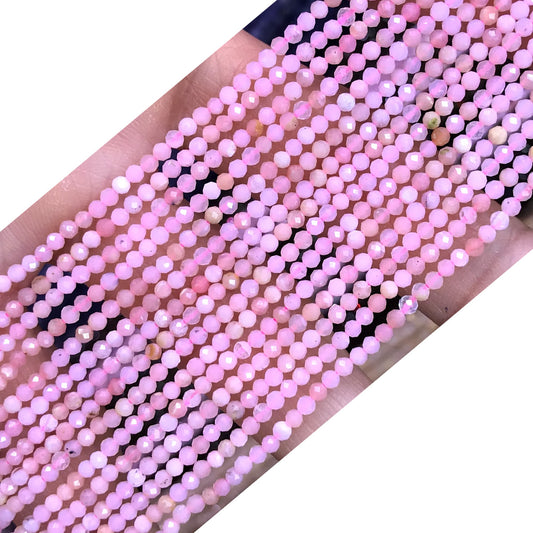 CTG136 Pink Opal Gemstone Beads Faceted Round 2mm 15" Strand