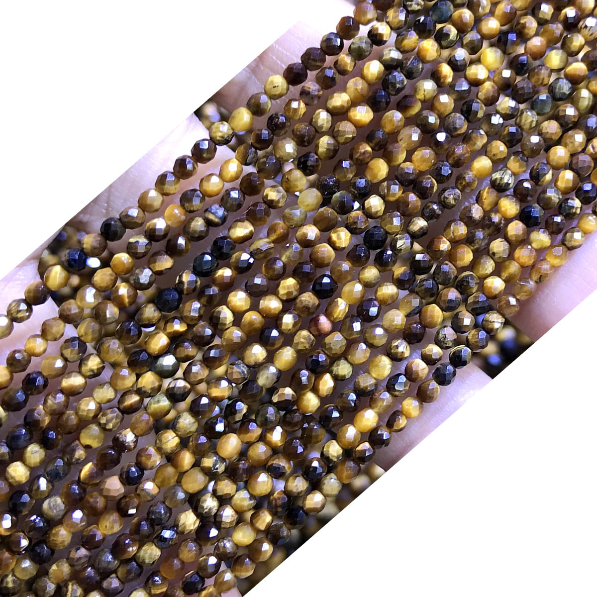 CTG138 Yellow Tiger Eye Beads Faceted Round 2mm 15" Strand